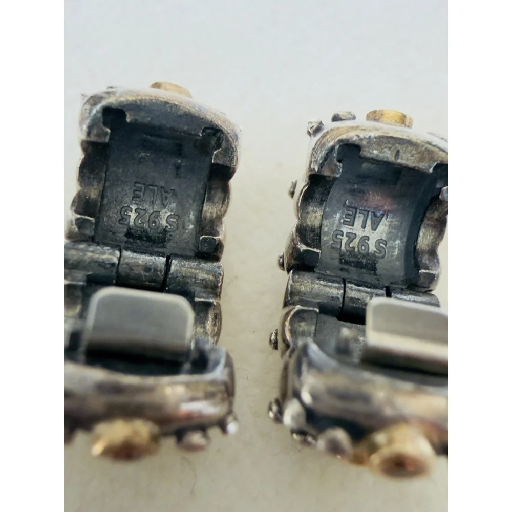 ONE Clip❗️Pandora Silver & 14k Gold Brown Fusion Clip Charm With CZ, 790853BCZ - Picture 7 of 7